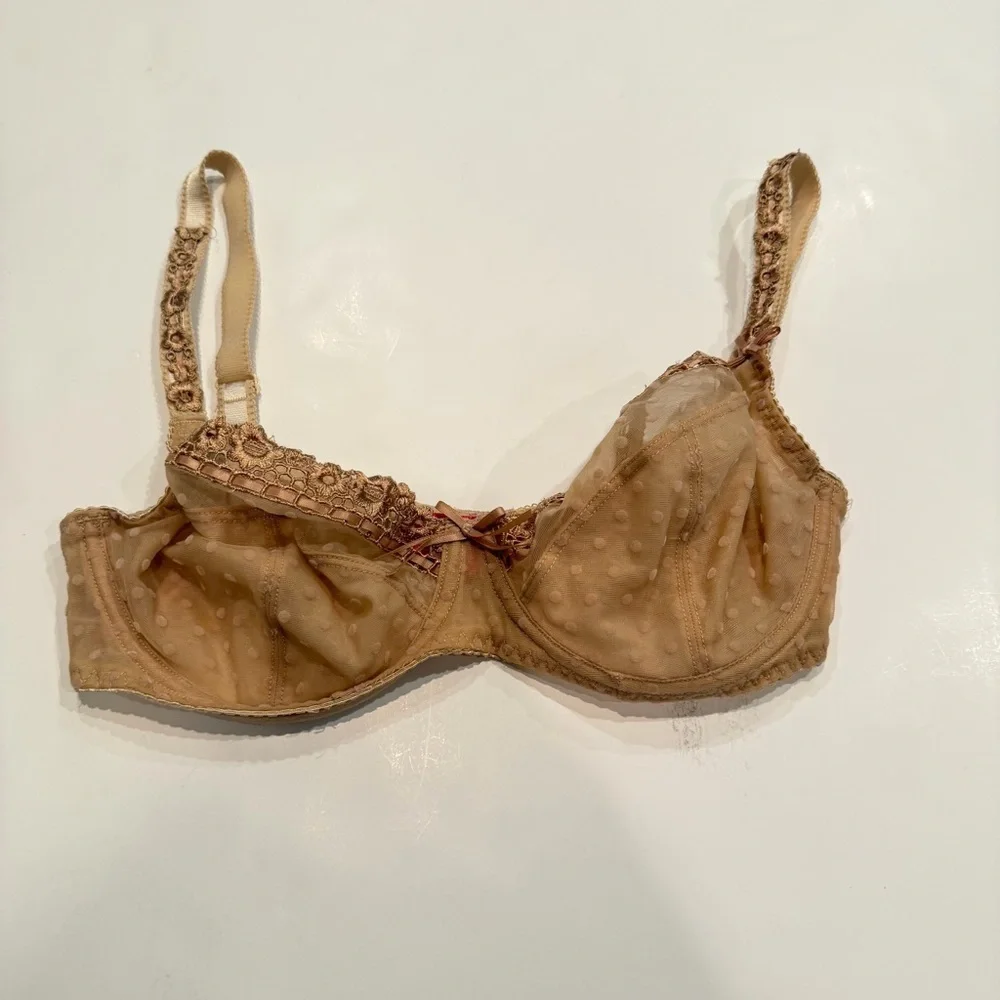 Curvy Kate Nude Sheer Lace Underwire Bra 32E EU 70F